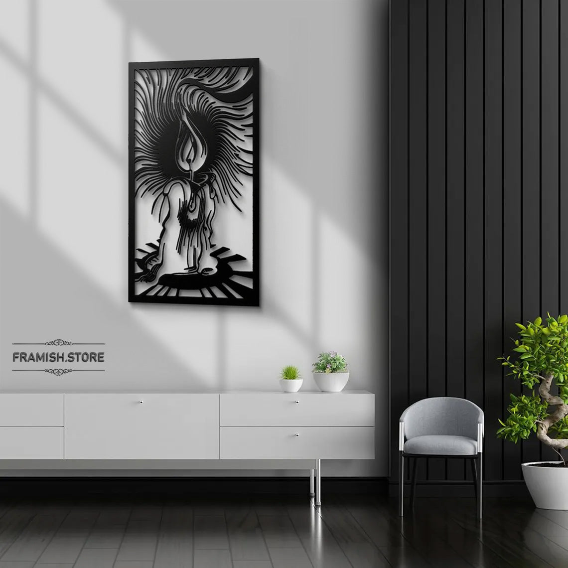 ART || METAL FRAME WITH LIGHT