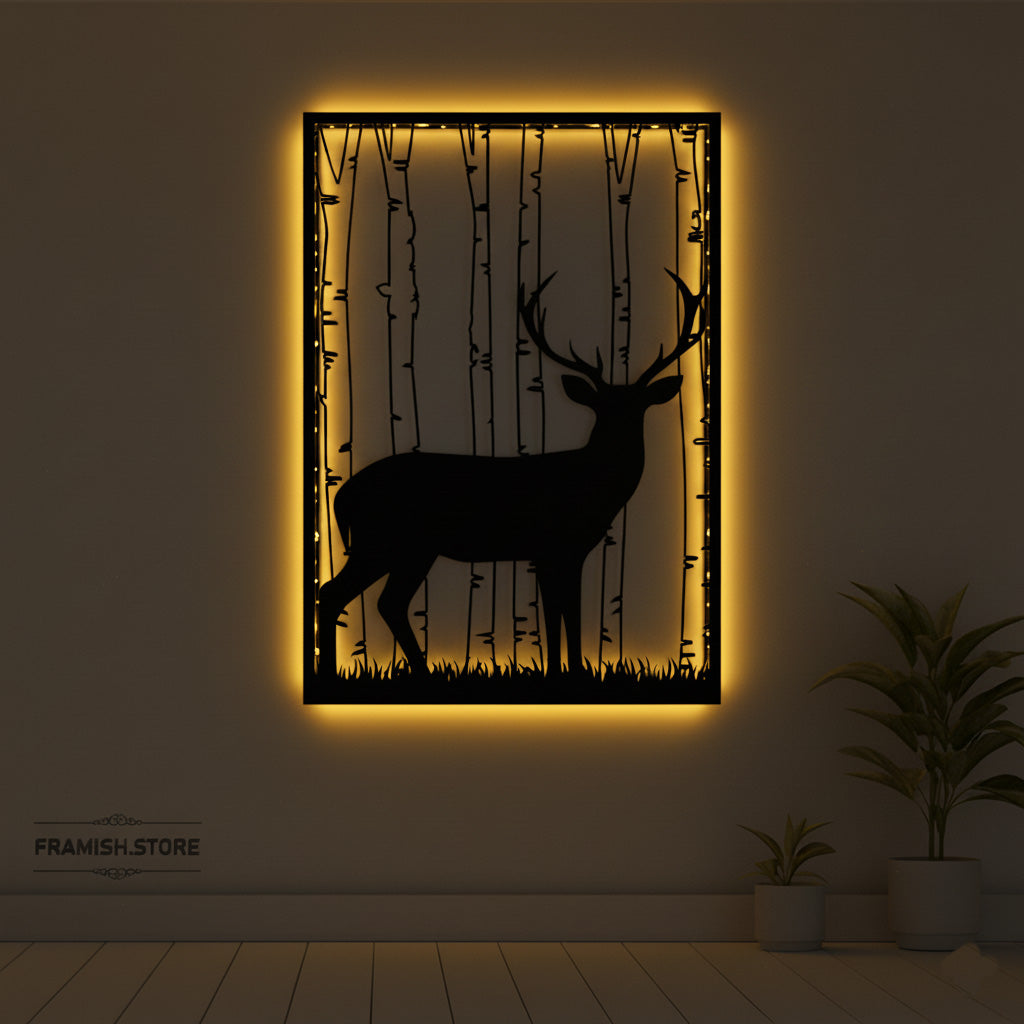Deer || METAL FRAME WITH LIGHT
