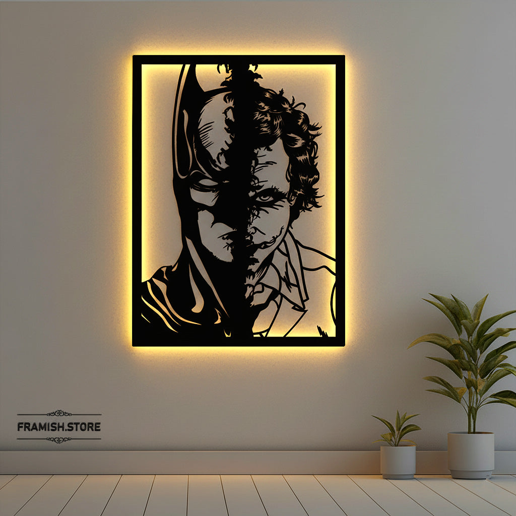 Joker And Batman || METAL FRAME WITH LIGHT