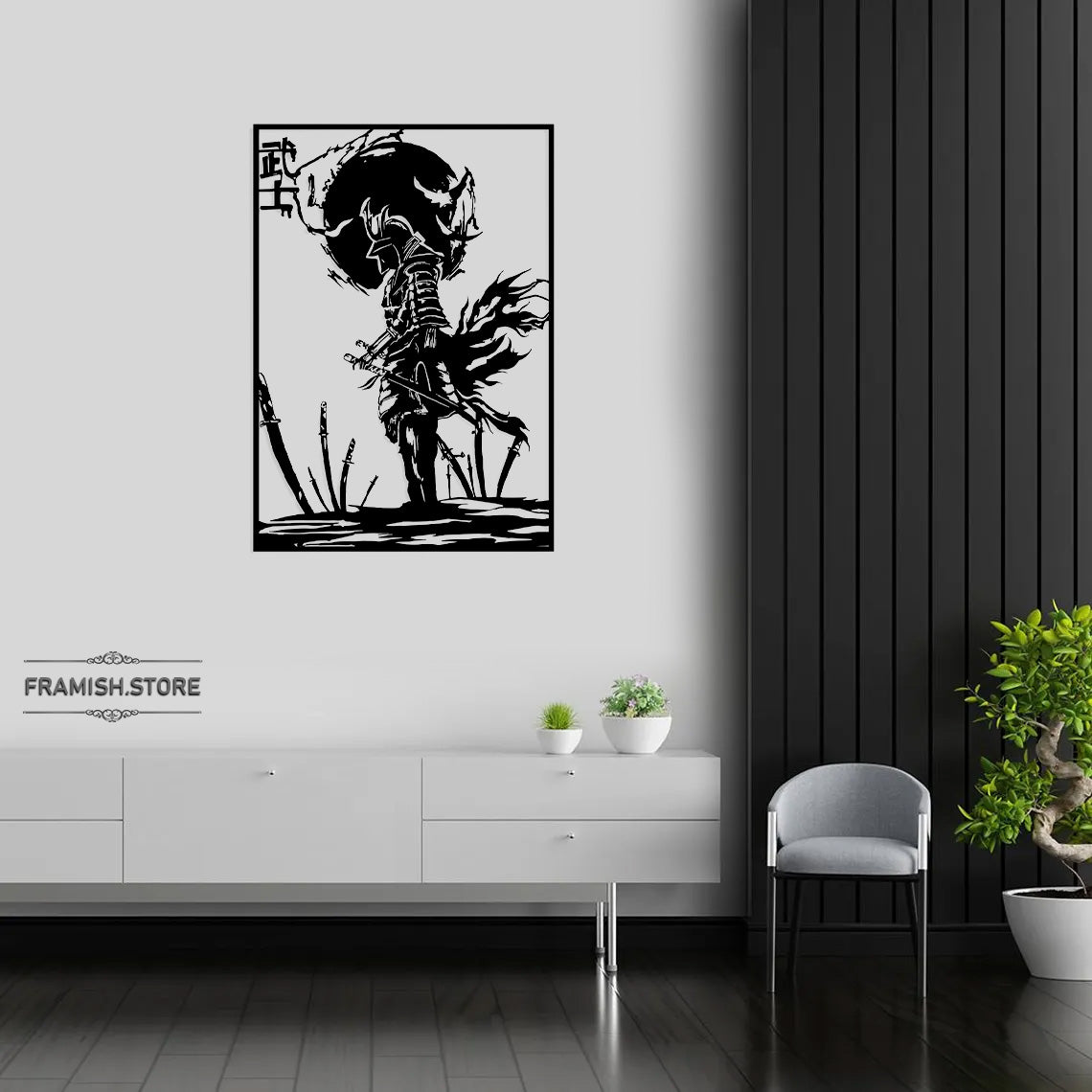samurai artwork, ANIME||METAL FRAME WITH LIGHT