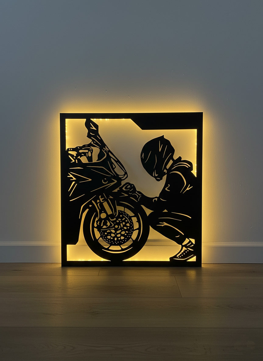 Bike And Rider || METAL FRAME WITH LIGHT